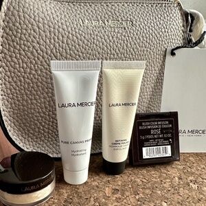 NWT Laura Mercier GWP primer, blush, powder, and face polish/scrub